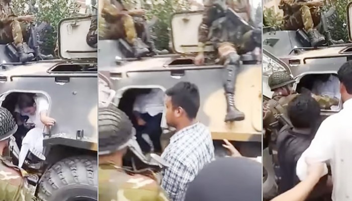 সেনাবাহিনীর সাঁজোয়া যানে গোপালগঞ্জ ছাড়েন সারজিস-হাসনাতরা সেনাবাহিনীর সাঁজোয়া যানে গোপালগঞ্জ ছাড়েন সারজিস-হাসনাতরা