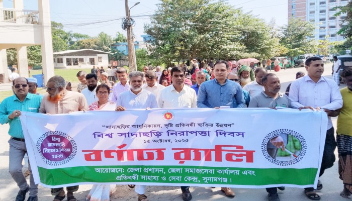 বিশ্ব সাদাছড়ি নিরাপত্তা দিবস পালিত