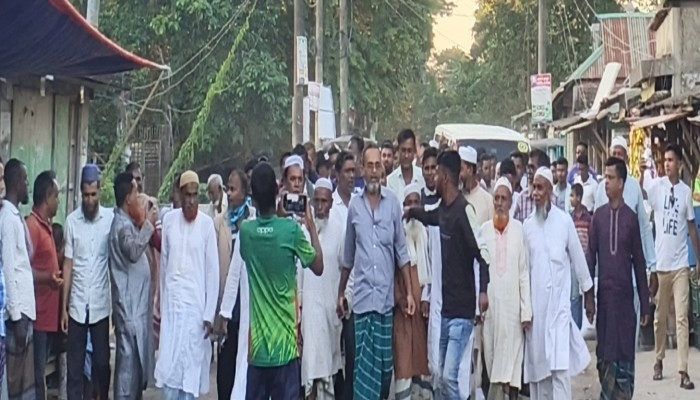 ধর্মপাশায় বিএনপি’র মিছিল