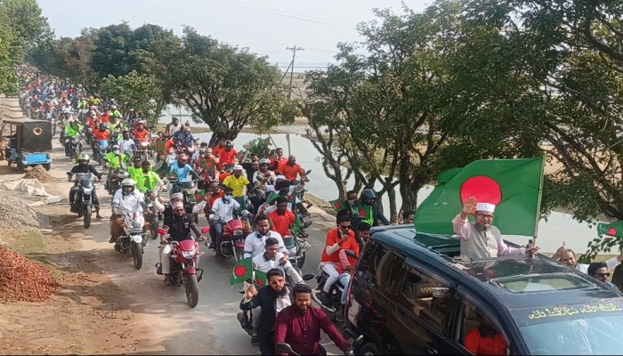 জামায়াতের দুই প্রার্থীর মোটরসাইকেল শোভাযাত্রা