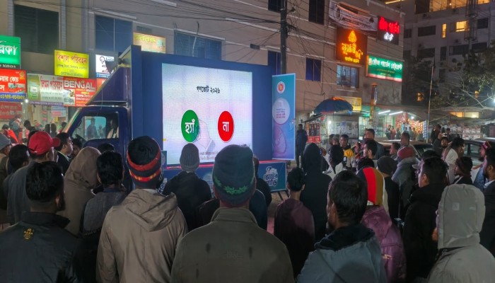 নির্বাচন ও গণভোটের প্রচারে সুনামগঞ্জে ‘ভোটের গাড়ি’