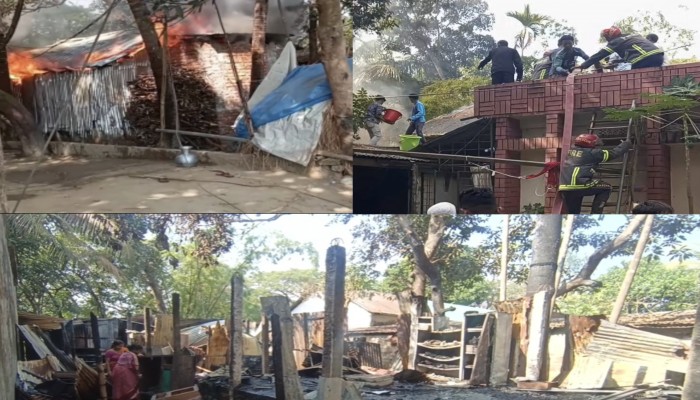 হাছননগরে অগ্নিকান্ডে তিনটি বসতঘর ভস্মিভূত