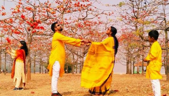 পর্যটকে মুখর শিমুল বাগান