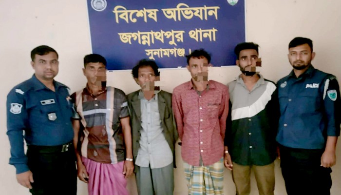 জগন্নাথপুরে ৪ আসামি গ্রেফতার