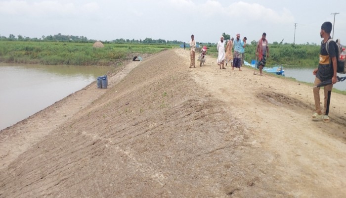 জামালগঞ্জে হাওরের ক্লোজার অরক্ষিত