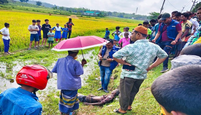 সড়কের পাশে পড়েছিল যুবকের রক্তাক্ত লাশ
