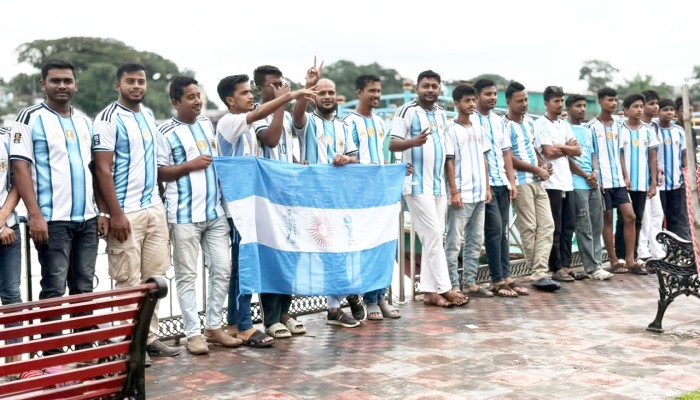 ‎জামালগঞ্জে আর্জেন্টিনা সমর্থকদের বর্ণাঢ্য শোভাযাত্রা