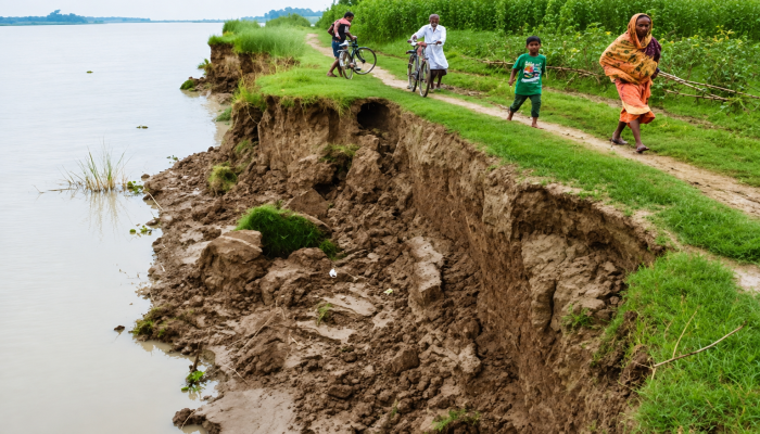 সুরমা নদীর ভাঙন অব্যাহত : অস্তিত্ব সংকটে বাউসা-কেশবপুর গ্রাম