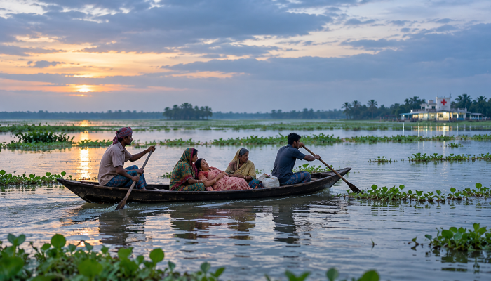 দুর্গম হাওরে ব্যাহত প্রসূতিসেবা, সময়মতো হাসপাতালে পৌঁছানোই চ্যালেঞ্জ, নৌ-অ্যাম্বুলেন্স ও ভাসমান হাসপাতালের দাবি